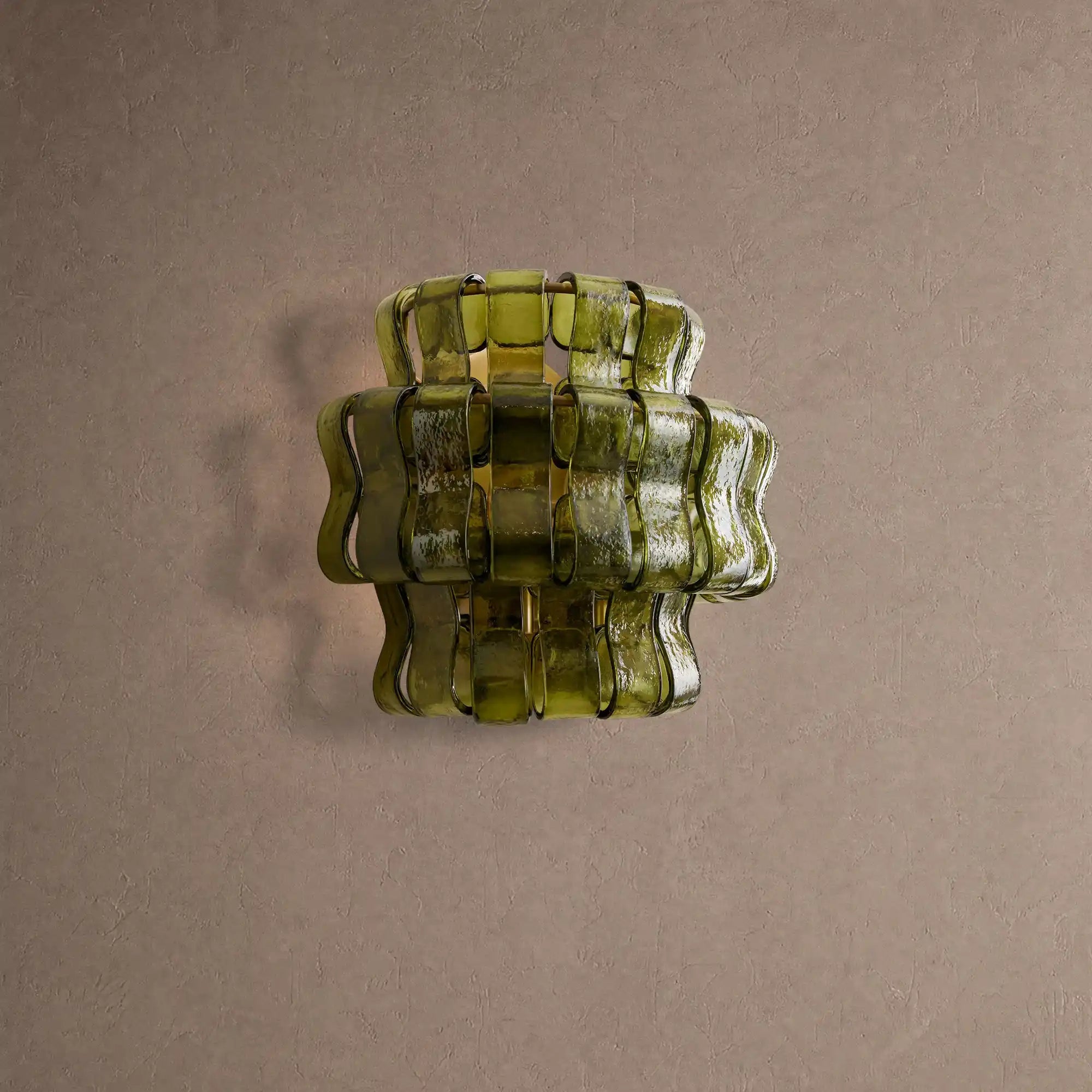 Ghiaccio Glass Wall Sconce - Antique BrassGreenBlushlighting