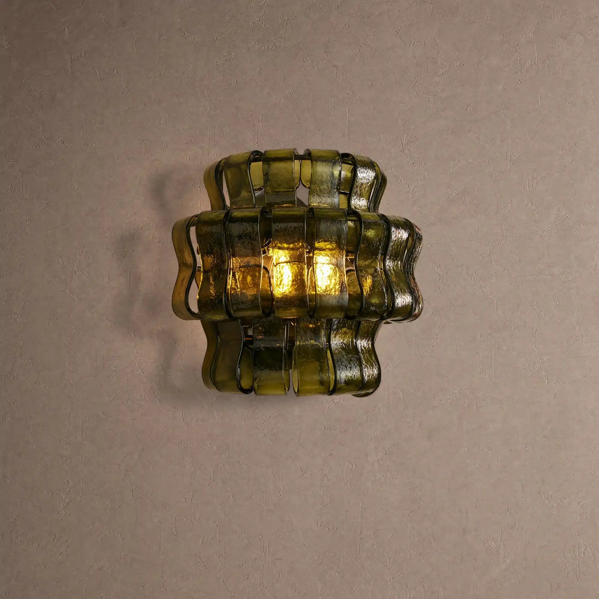 Ghiaccio Glass Wall Sconce - Matte BlackGreenBlushlighting