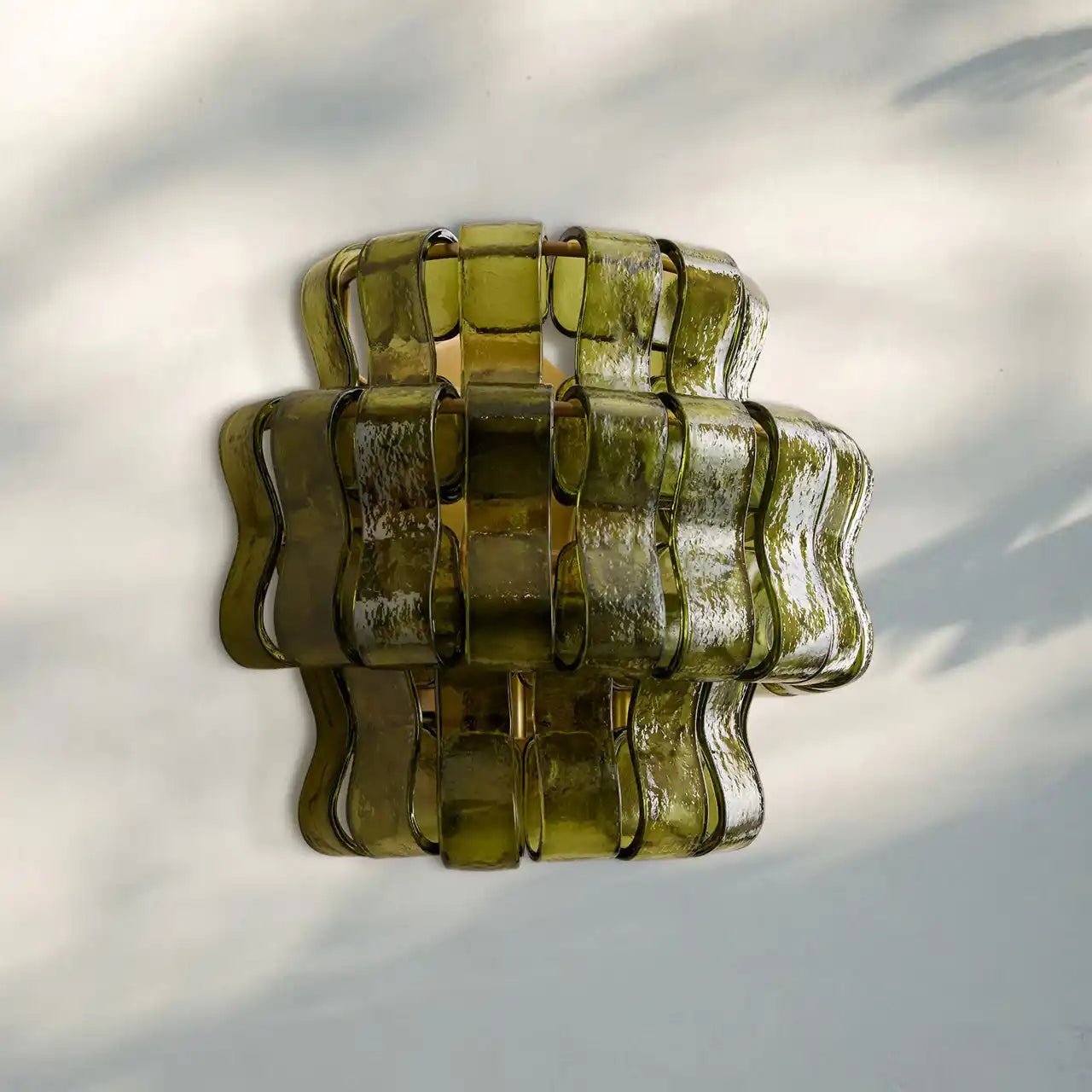 Ghiaccio Glass Wall Sconce - Matte BlackGreenBlushlighting