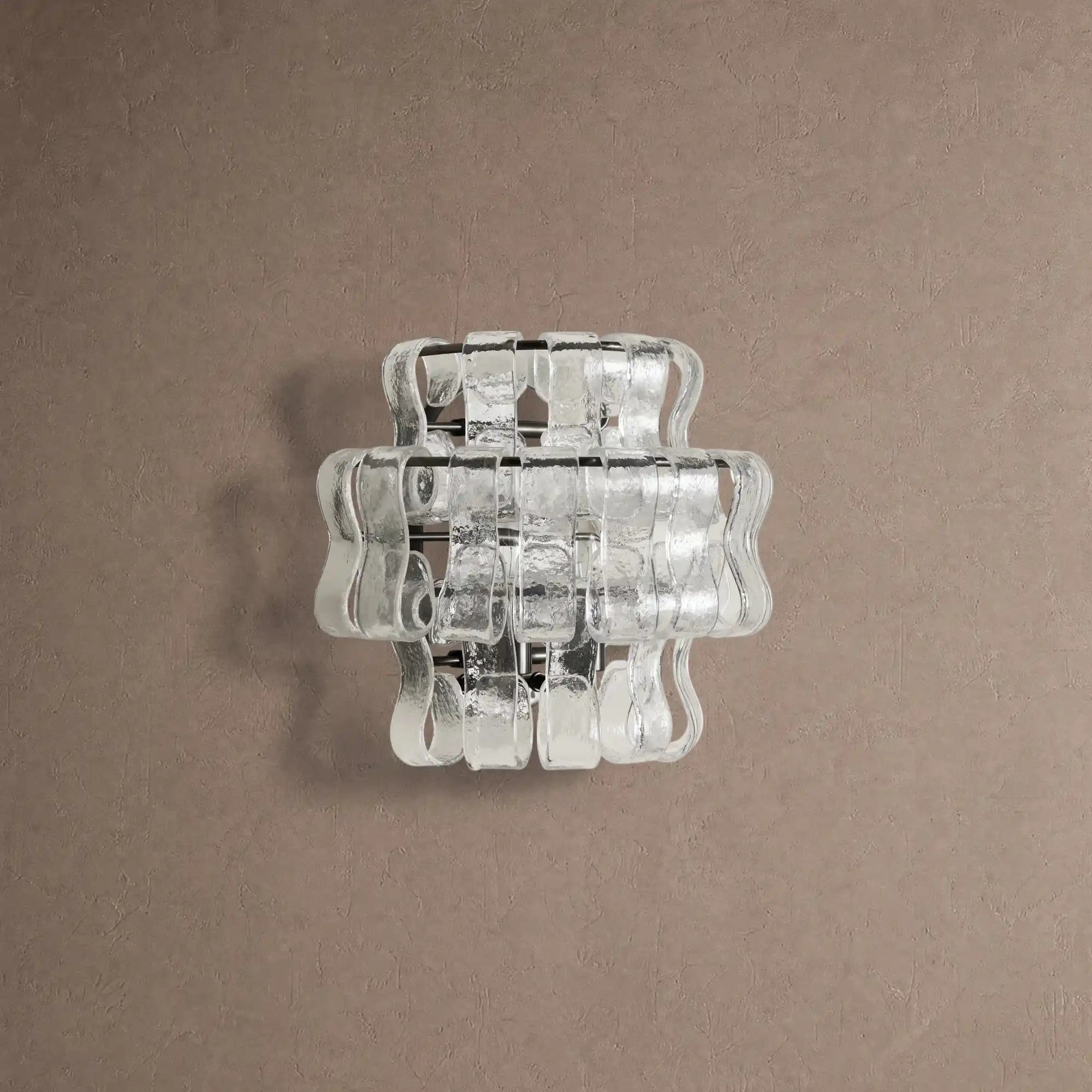 Ghiaccio Glass Wall Sconce - Matte BlackClearBlushlighting