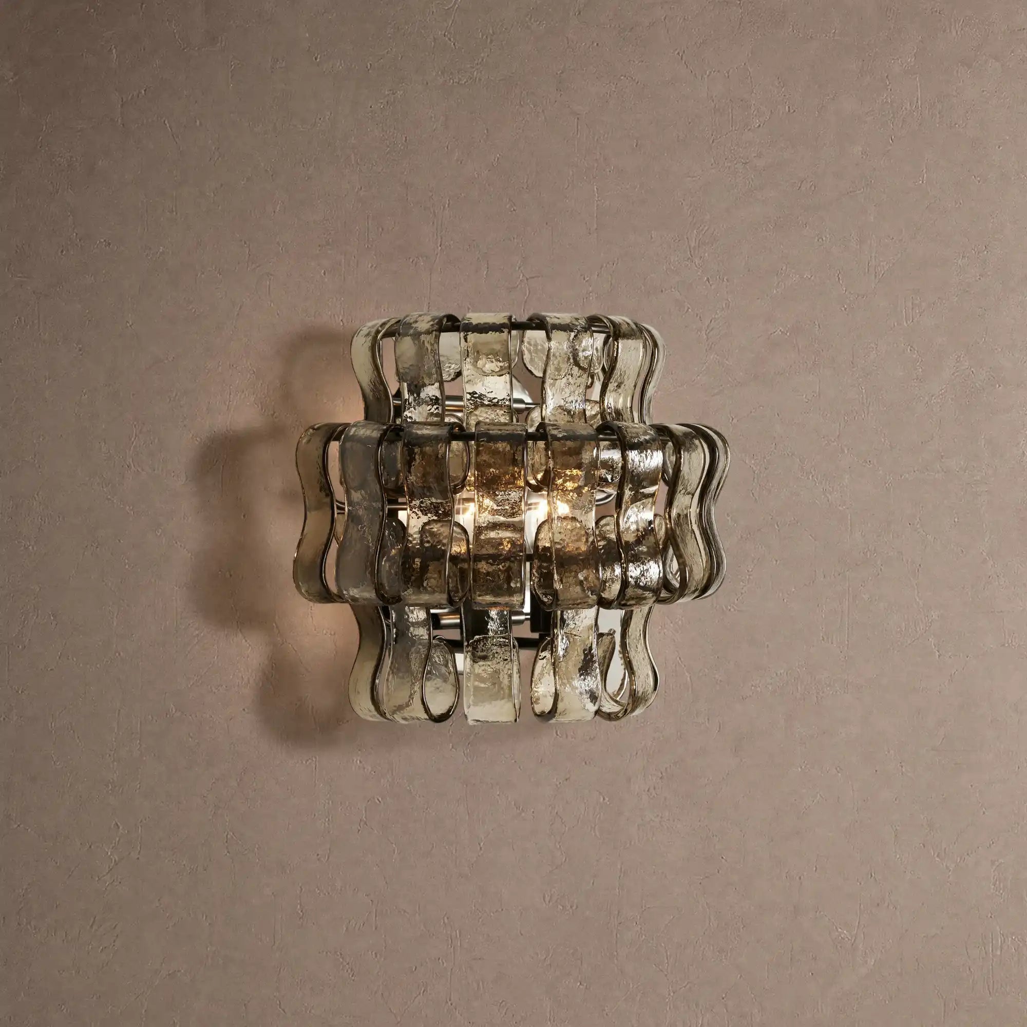 Ghiaccio Glass Wall Sconce - Matte BlackSmokeBlushlighting