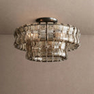 Ghiaccio Modern Glass Flushmount - Matte BlackSmokeBlushlighting