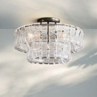 Ghiaccio Modern Glass Flushmount - Matte BlackClearBlushlighting