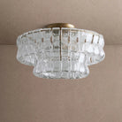 Ghiaccio Modern Glass Flushmount - Antique BrassClearBlushlighting