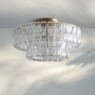 Ghiaccio Modern Glass Flushmount - Antique BrassClearBlushlighting