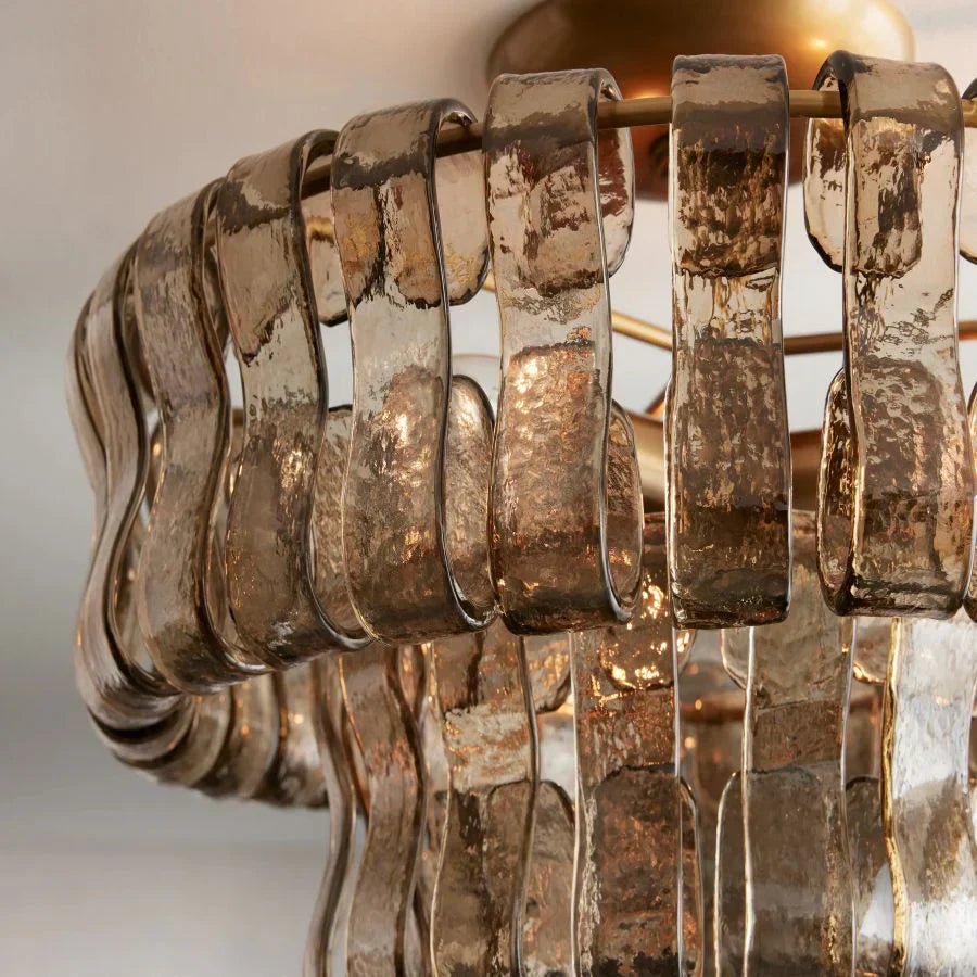 Ghiaccio Modern Glass Flushmount - Matte BlackSmokeBlushlighting