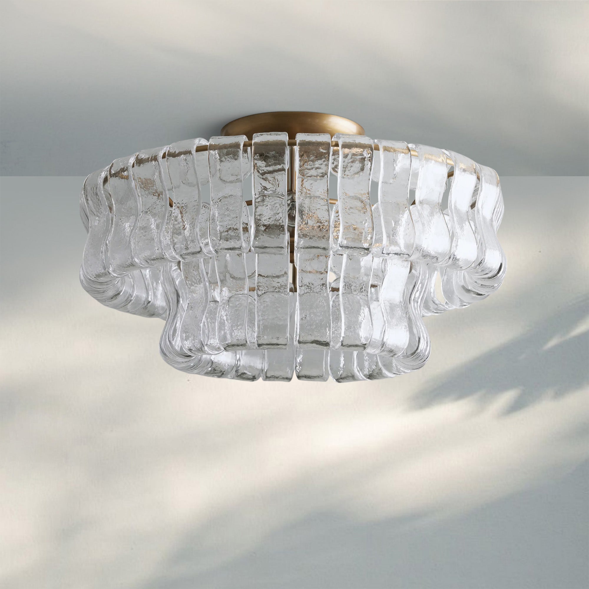 Ghiacio Modern Glass Flushmount-