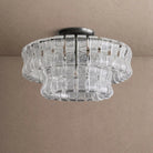 Ghiaccio Modern Glass Flushmount - Matte BlackClearBlushlighting