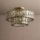 Ghiaccio Modern Glass Flushmount - Antique BrassSmokeBlushlighting