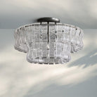 Ghiaccio Modern Glass Flushmount - Matte BlackClearBlushlighting