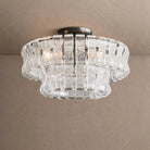 Ghiaccio Modern Glass Flushmount - Matte BlackClearBlushlighting