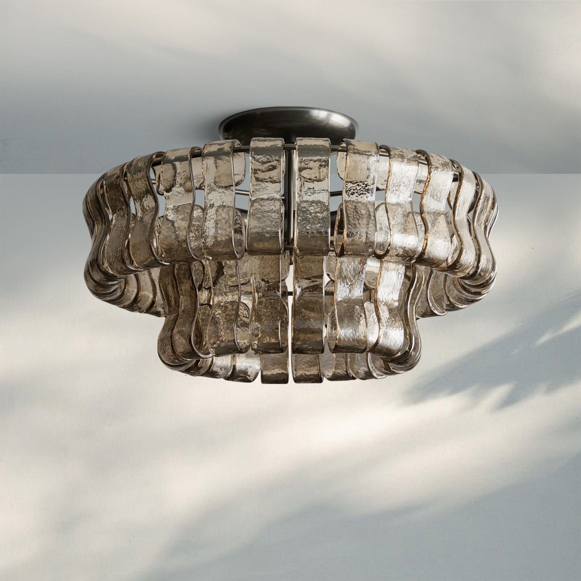 Ghiacio Modern Glass Flushmount-