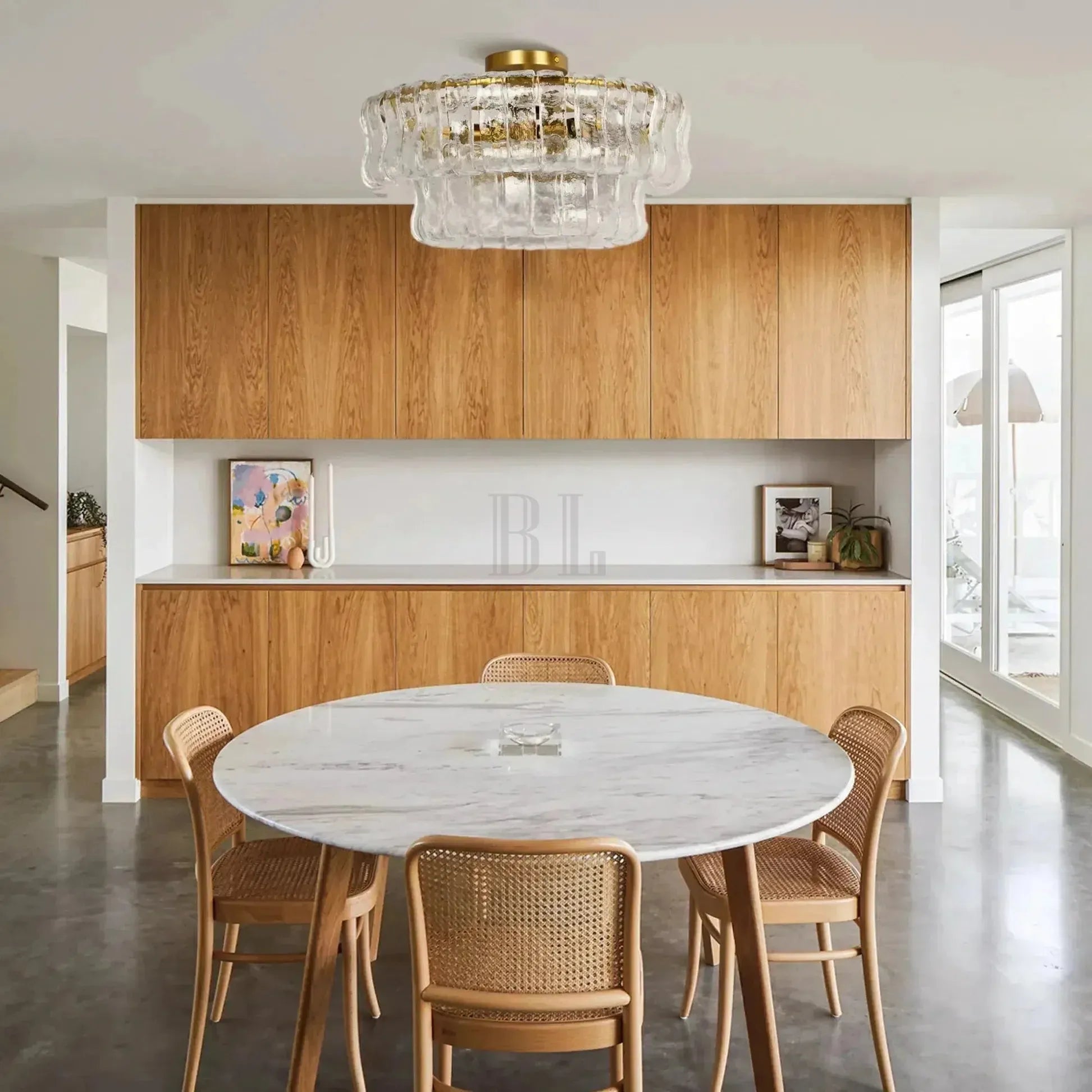 Ghiacio Modern Glass Flushmount-