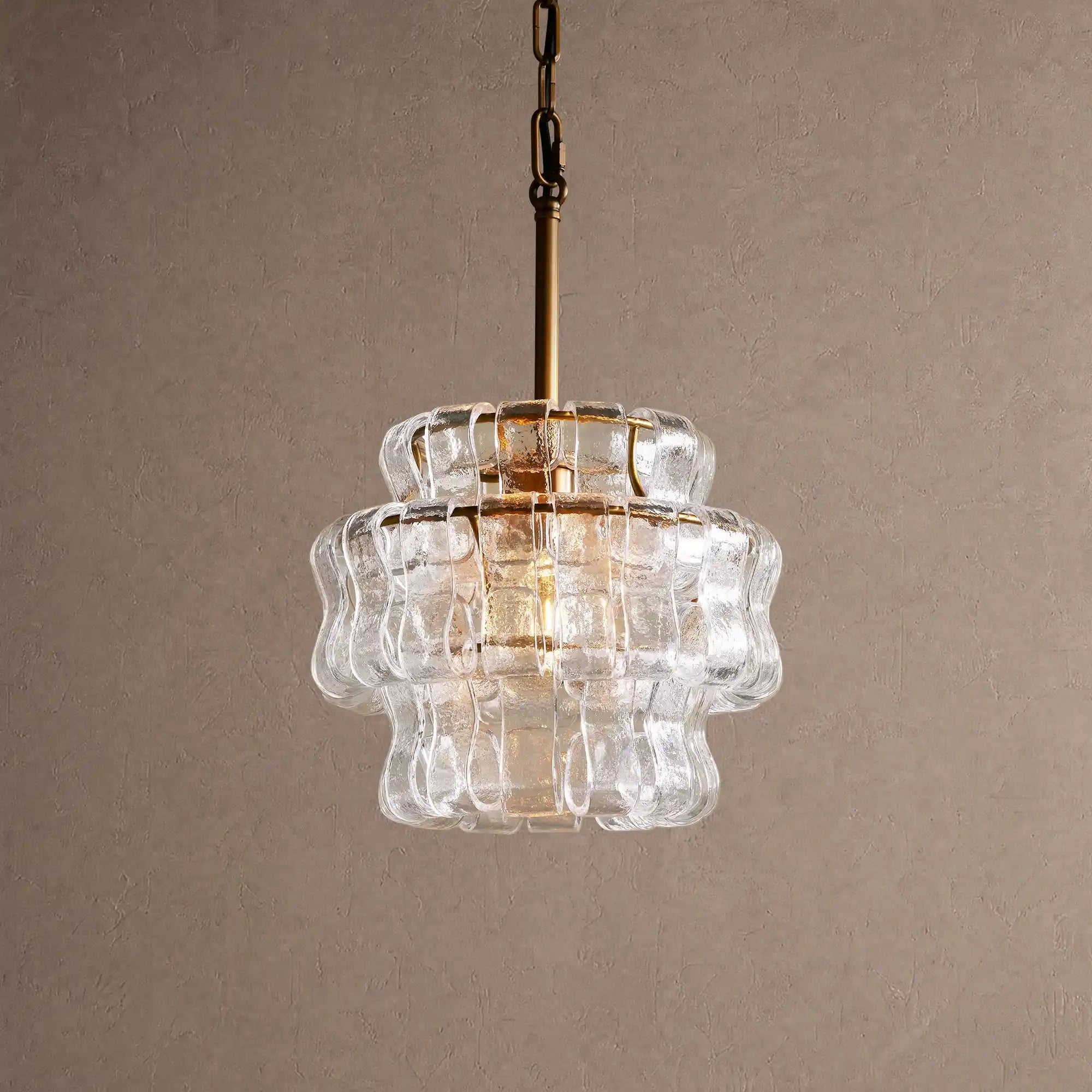 Ghiaccio Pendant Light - BrassClearBlushlighting