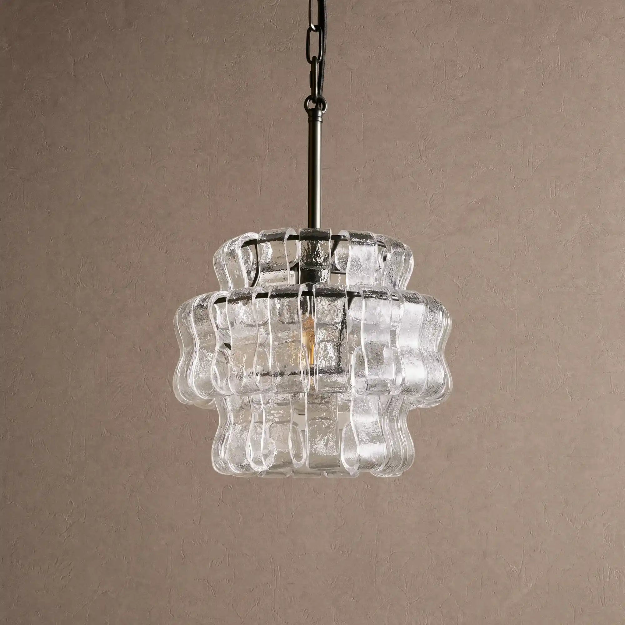Ghiaccio Pendant Light - BlackClearBlushlighting