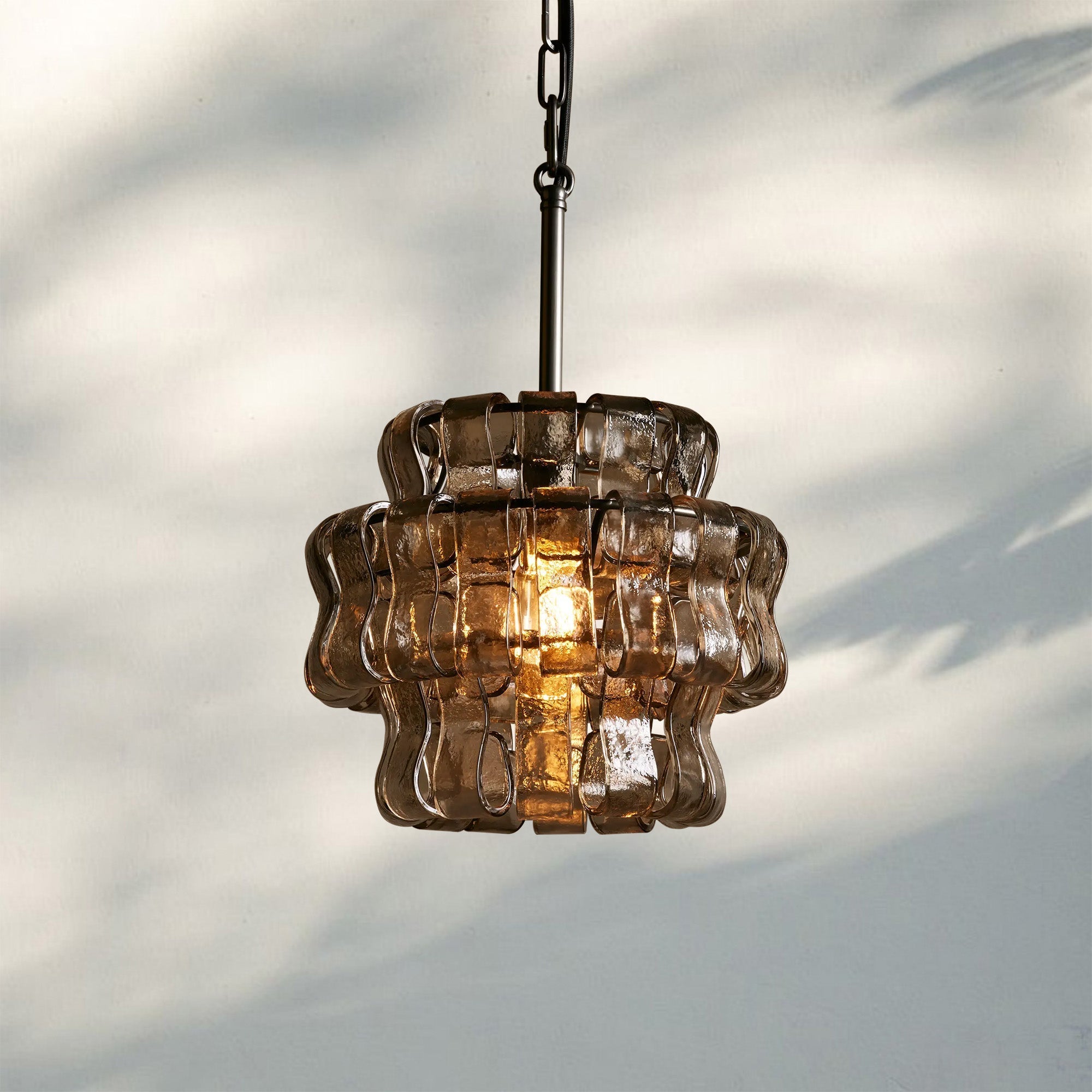 Ghiacio Pendant-Brass-Smoke-