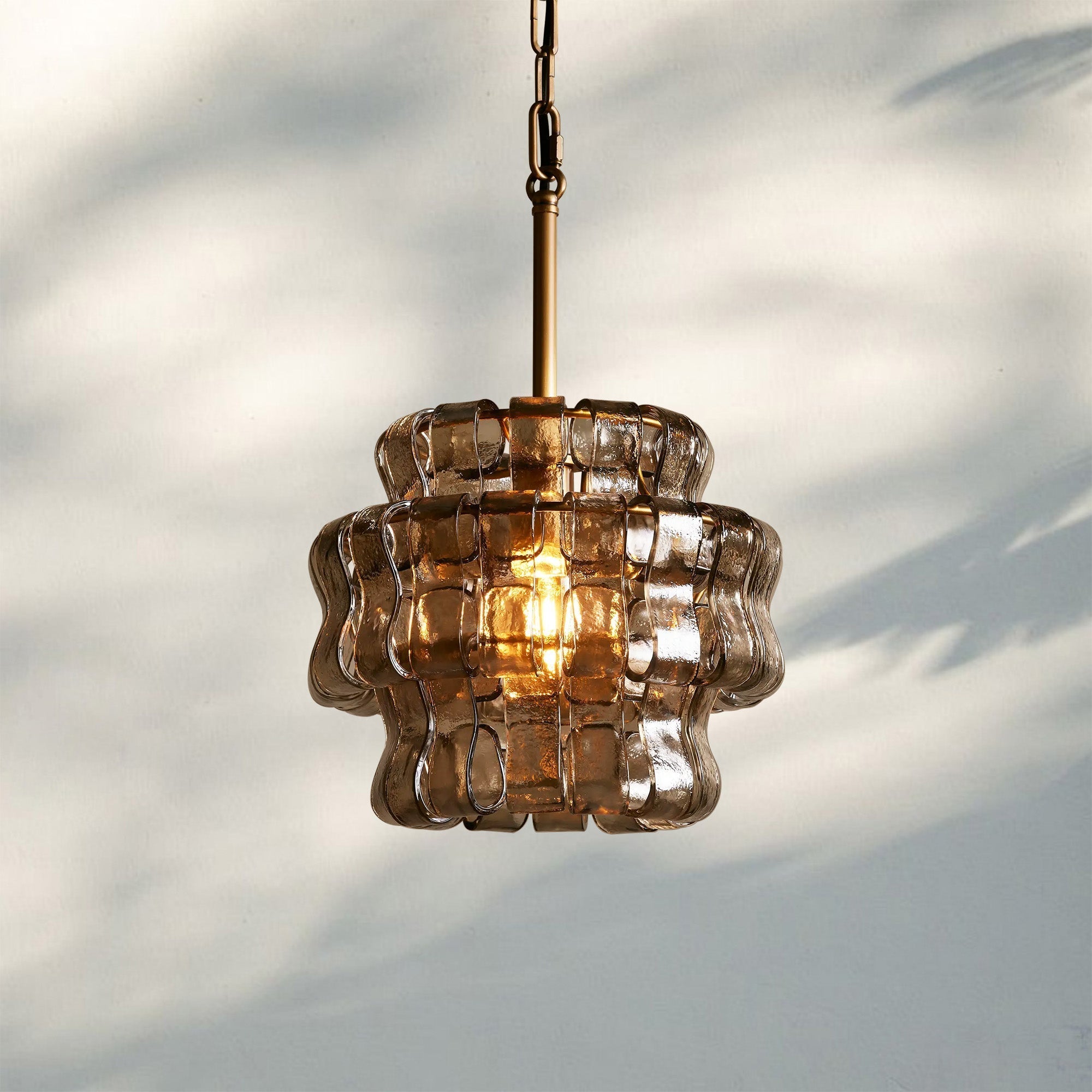 Ghiaccio Pendant Light - BrassSmokeBlushlighting
