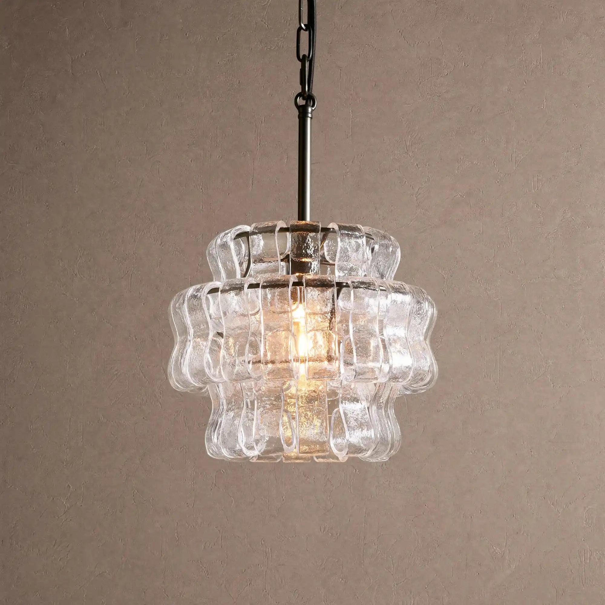 Ghiaccio Pendant Light - BlackClearBlushlighting