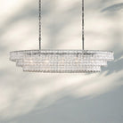 Ghiacio Glass Oval Chandelier 54''65''-