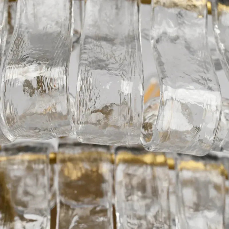 Ghiacio Glass Oval Chandelier 54''65''-