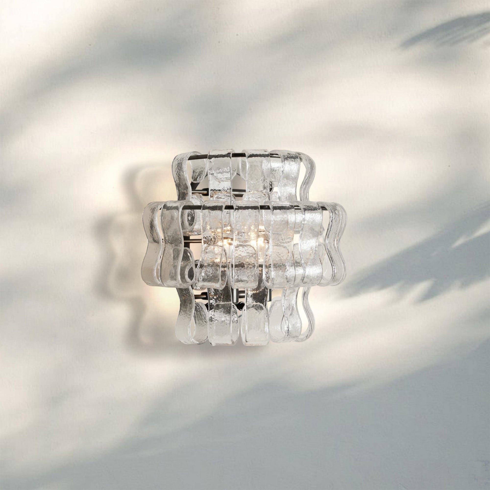 Ghiacio Glass Wall Sconce-Matte Black-Clear-