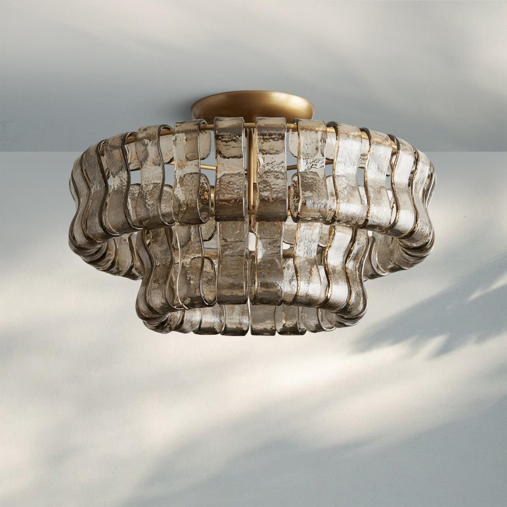 Ghiacio Modern Glass Flushmount-