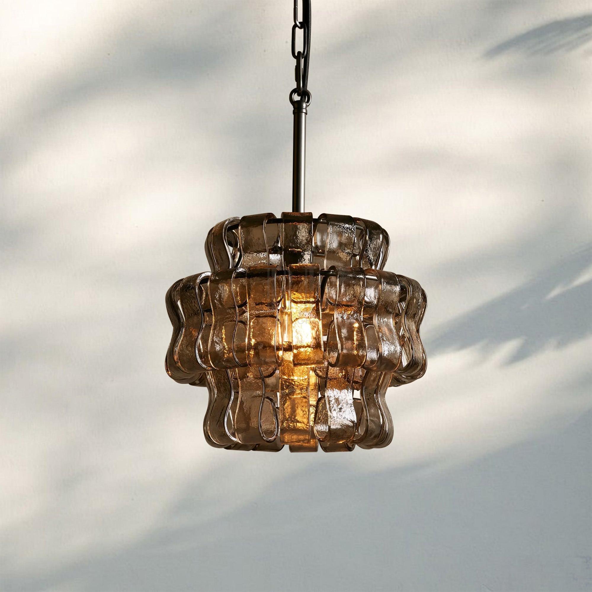 Ghiacio Pendant-Brass-Smoke-