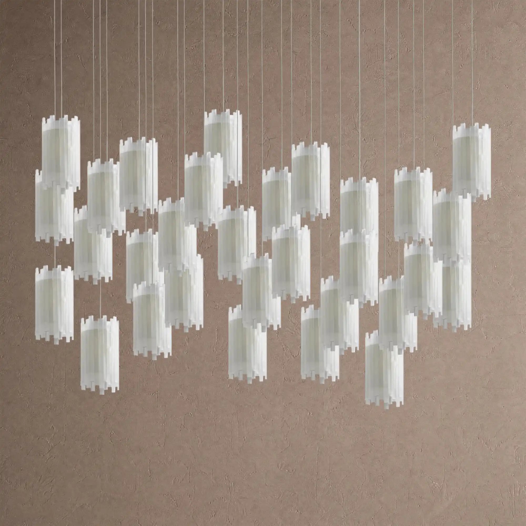 Giana Rectangular Chandelier 15/30-Light - 30-LightBlushlighting
