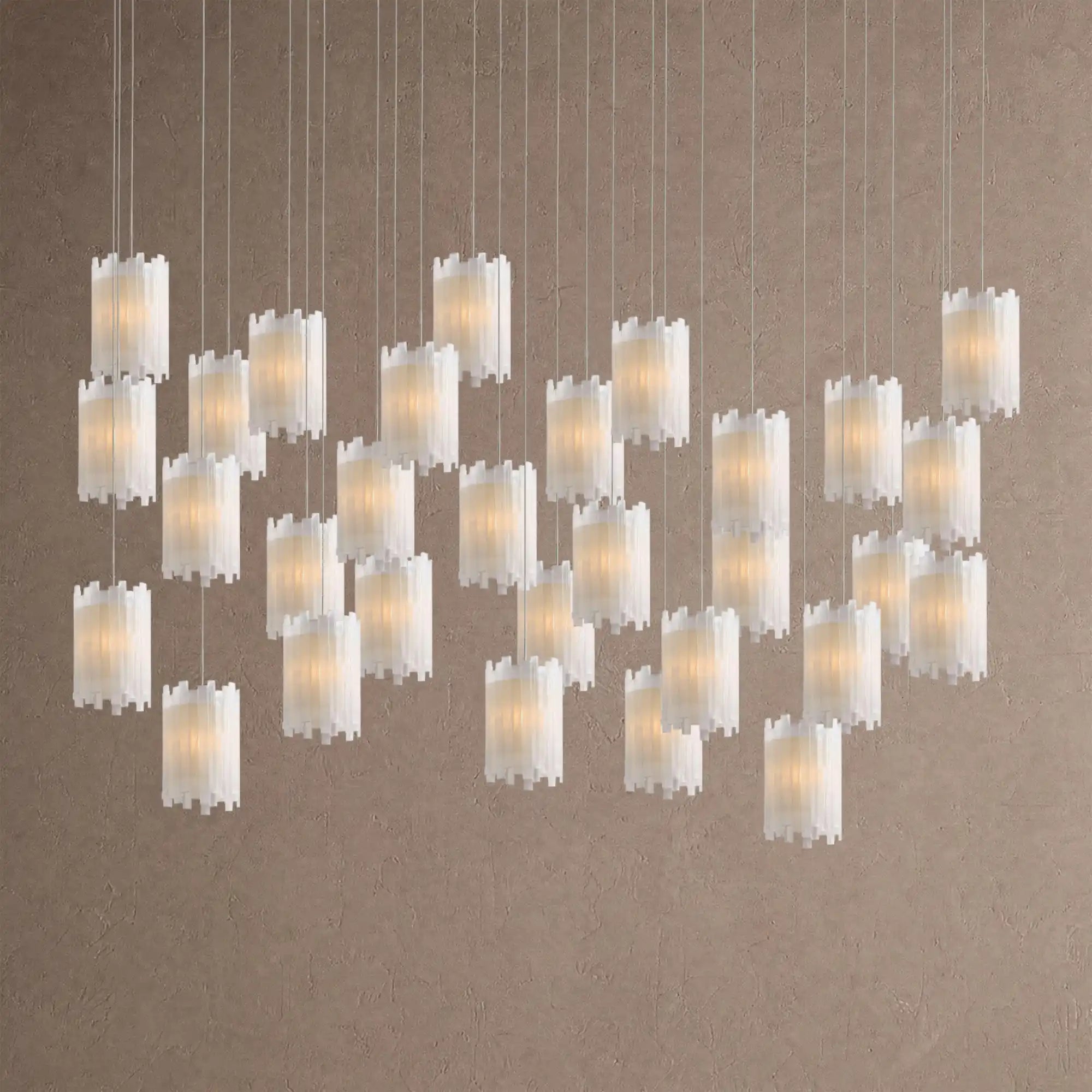 Giana Rectangular Chandelier 15/30-Light - 30-LightBlushlighting