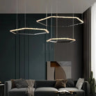 Gina Hexagonal Rock Crystal Black Ring Chandelier - Style BBlushlighting