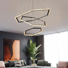 Gina Hexagonal Rock Crystal Black Ring Chandelier - Style ABlushlighting