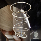 Gina Rock Crystal Multi Rings Chandelier For Staircase - 5 Rings: 15.7"D + 23.6"D + 31.5"D + 39.4"D + 59"DBlushlighting
