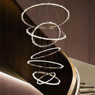Gina Rock Crystal Multi Rings Chandelier For Staircase - 7 Rings: 15.7"D + 23.6"D + 23.6"D + 31.5"D + 39.4"D + 47.2"D + 59"DBlushlighting