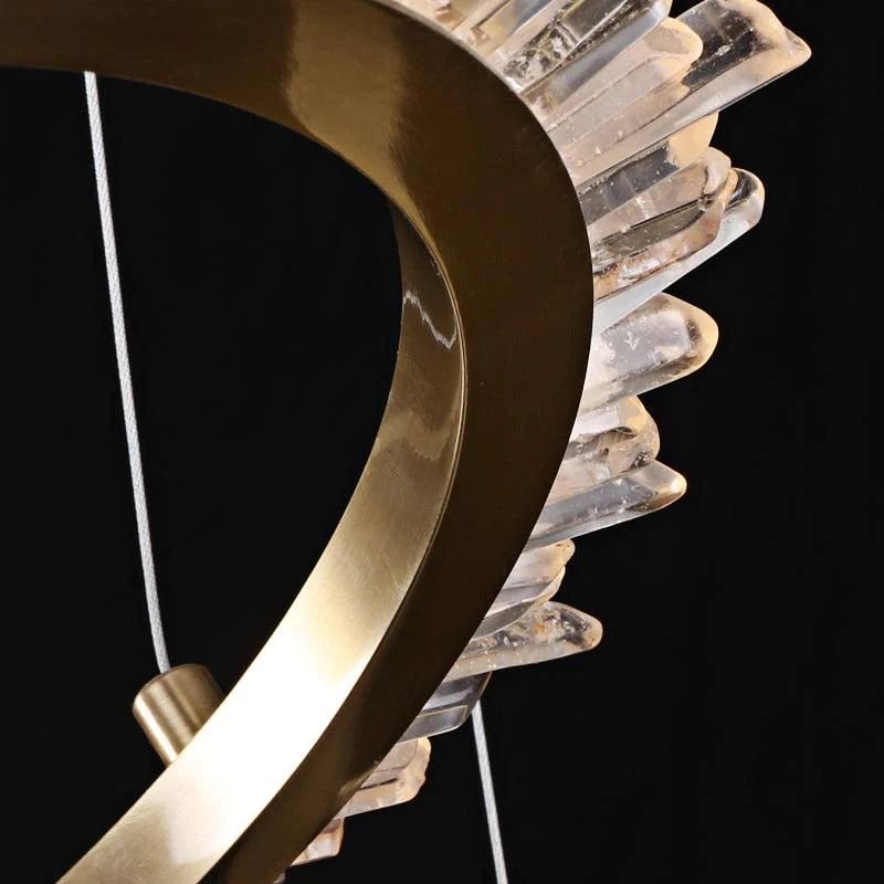 Gina Rock Crystal Ring Chandelier - 14.7" DBlushlighting