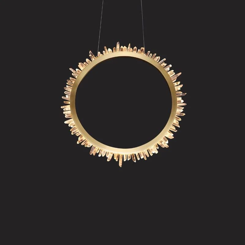 Gina Rock Crystal Ring Chandelier - 14.7" DBlushlighting