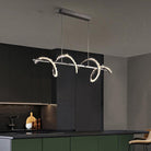 Gina Spiral Rock Crystal Chandelier,Linear Dining Room Chandelier - 39.4" L x 7.9" HBlushlighting