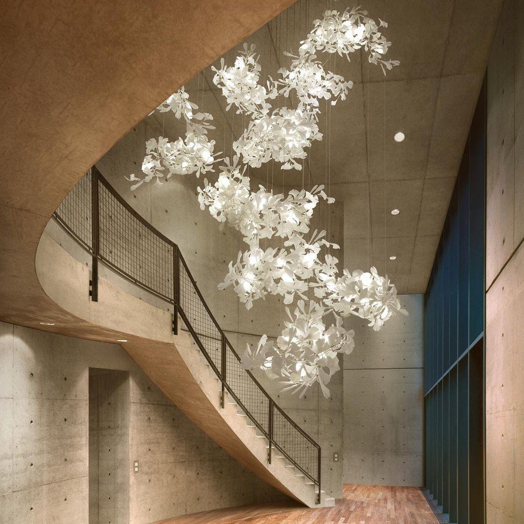 Gingko Combination Chandelier - L 137.8″ x H 118.1″ / L 350cm x H 300cmGold & WhiteBlushlighting