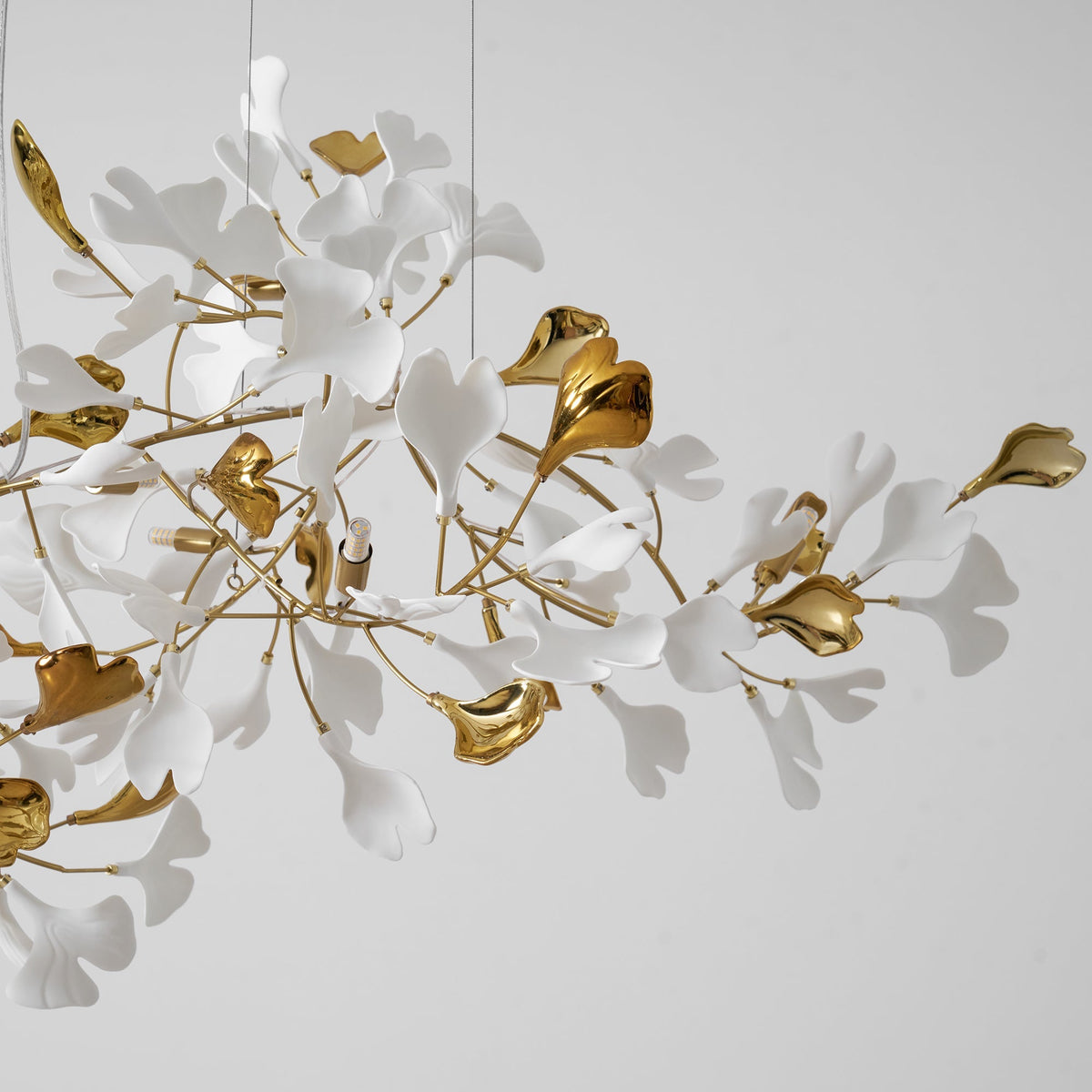 Gingko Combination Chandelier - L 137.8″ x H 118.1″ / L 350cm x H 300cmNickel & WhiteBlushlighting