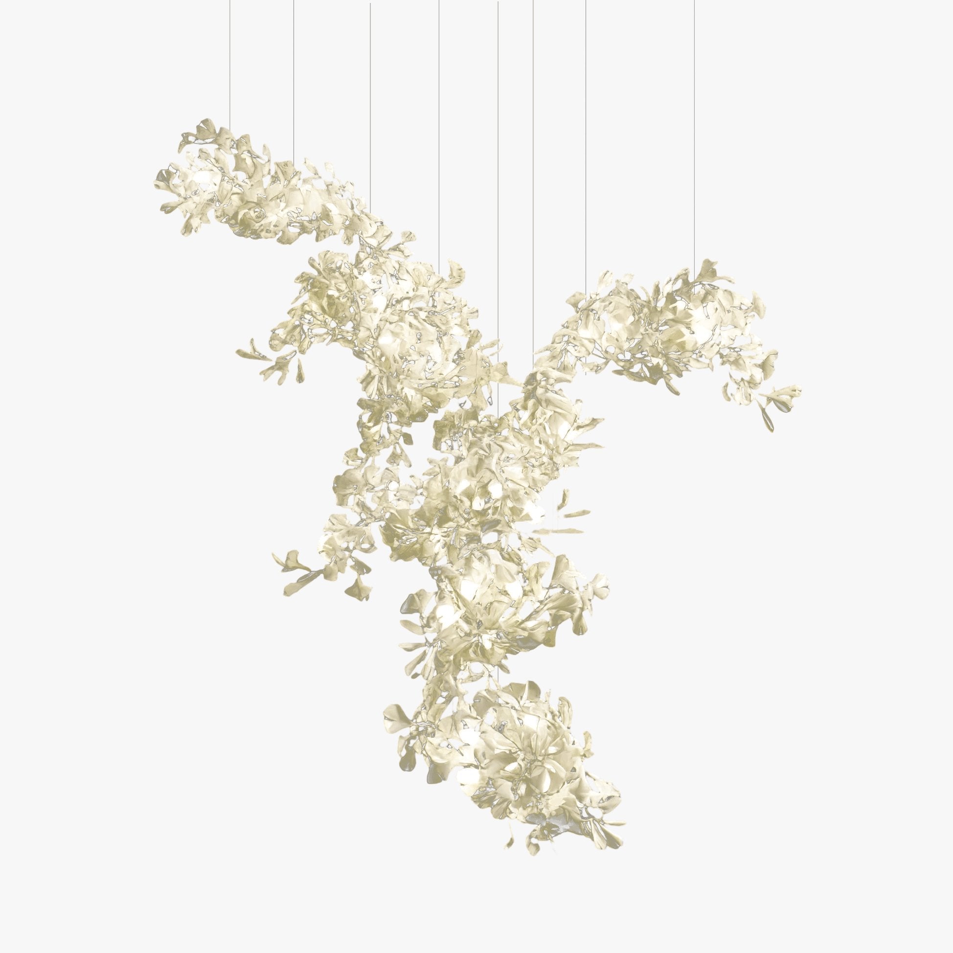 Gingko Combination Chandelier - L 137.8″ x H 118.1″ / L 350cm x H 300cmGold & WhiteBlushlighting