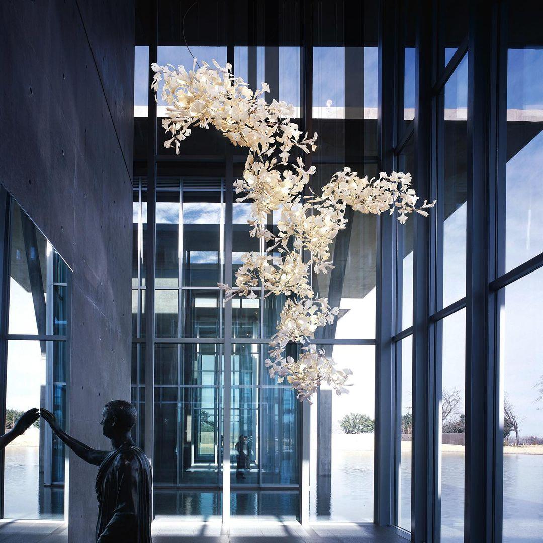 Gingko Combination Chandelier - L 137.8″ x H 118.1″ / L 350cm x H 300cmGold & WhiteBlushlighting