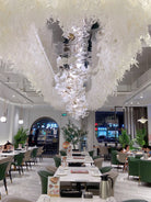 Gingko Leaves Chandelier - L 196.8″ x W 31.5″ x H 59.1″White & GoldBlushlighting