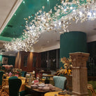 Gingko Leaves Chandelier - L 196.8″ x W 31.5″ x H 59.1″White & GoldBlushlighting