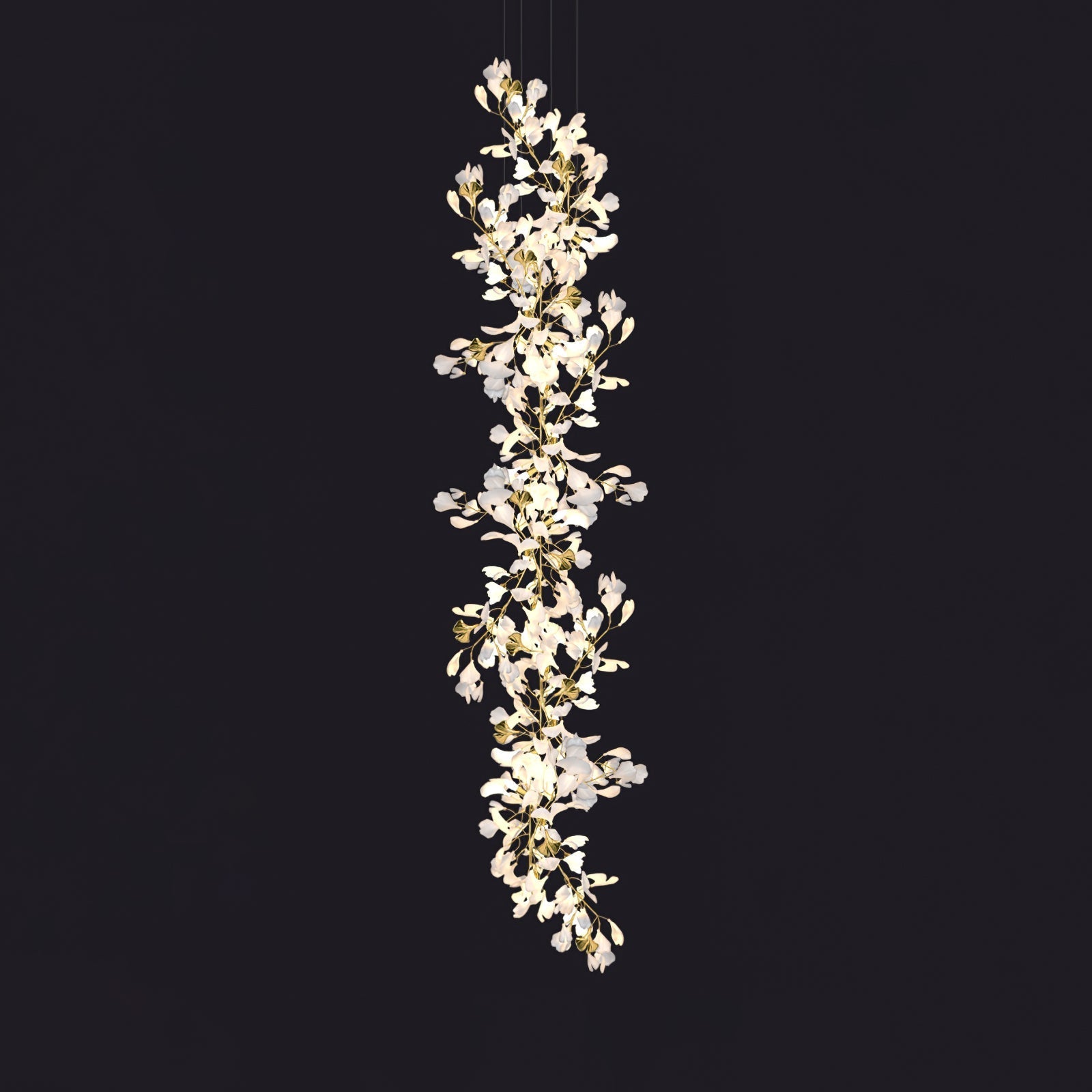 Gingko Leaves Chandelier - Support Customized DrawingsWhite & GoldBlushlighting