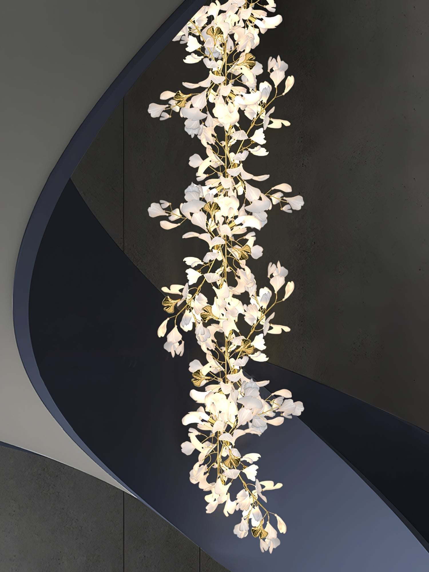 Gingko Leaves Chandelier - Support Customized DrawingsWhite & GoldBlushlighting
