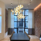 Gingko Leaves Chandelier - L 196.8″ x W 31.5″ x H 59.1″White & GoldBlushlighting