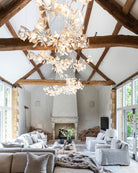 Gingko Leaves Chandelier - L 196.8″ x W 31.5″ x H 59.1″White & GoldBlushlighting