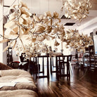 Gingko Leaves Chandelier - L 196.8″ x W 31.5″ x H 59.1″White & GoldBlushlighting