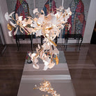 Gingko Leaves Chandelier - L 196.8″ x W 31.5″ x H 59.1″White & GoldBlushlighting