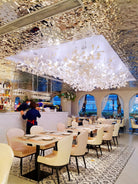 Gingko Leaves Chandelier - L 196.8″ x W 31.5″ x H 59.1″White & GoldBlushlighting