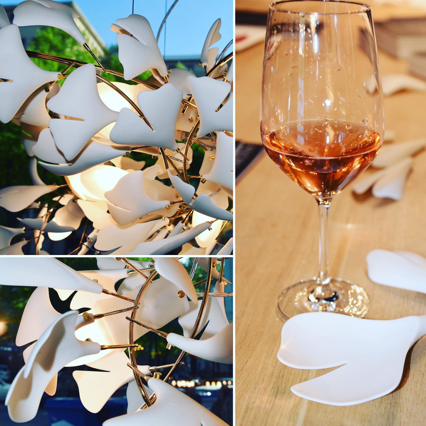 Gingko Leaves Chandelier - L 196.8″ x W 31.5″ x H 59.1″White & GoldBlushlighting